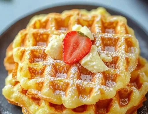 Cheesy and crispy chaffles served on a plate, ideal low-carb snack option.