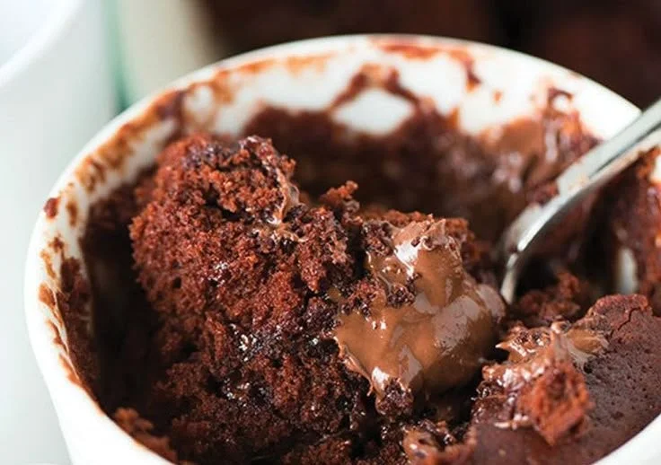 Delicious homemade Chocolate Mug Cake in a ceramic mug
