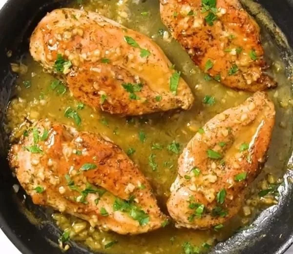 Delicious easy garlic butter chicken recipe with herbs and spices.