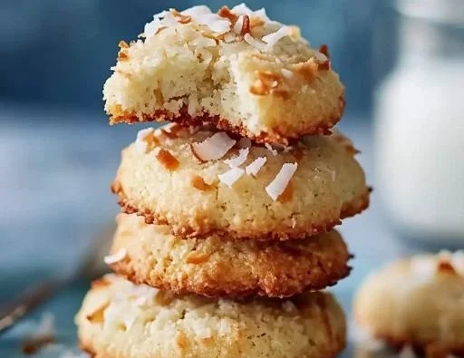 Keto Coconut Cookies topped with shredded coconut for low-carb dessert lovers