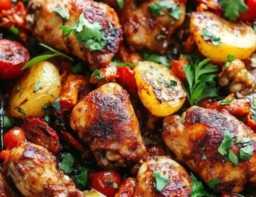 Spicy sheet pan peri peri chicken ready for a flavorful weeknight meal