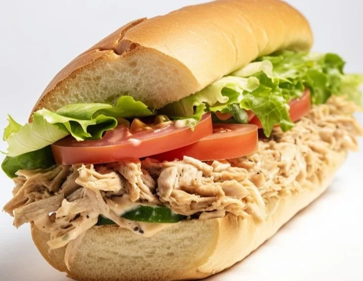 Subway tuna salad copycat recipe on a plate with fresh ingredients