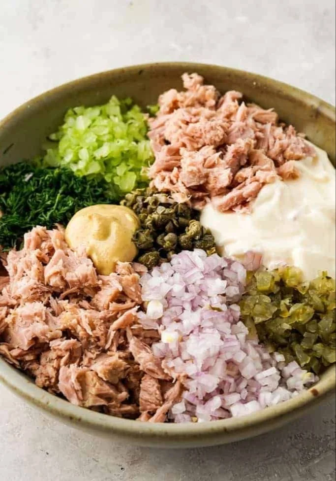 Delicious tuna salad sandwich made with fresh ingredients and served on bread.