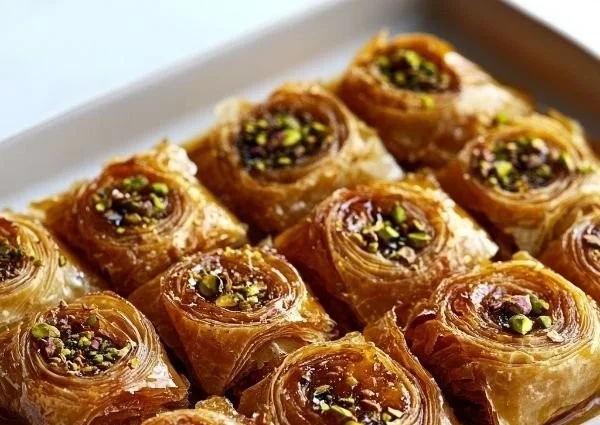 Delicious Baklava Scrolls made with only five ingredients