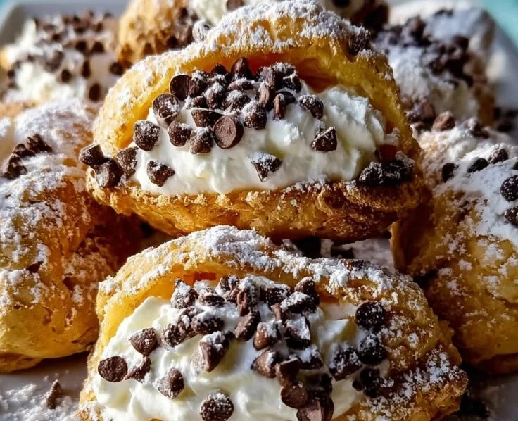 Delicious cannoli cookies with creamy filling and chocolate chips