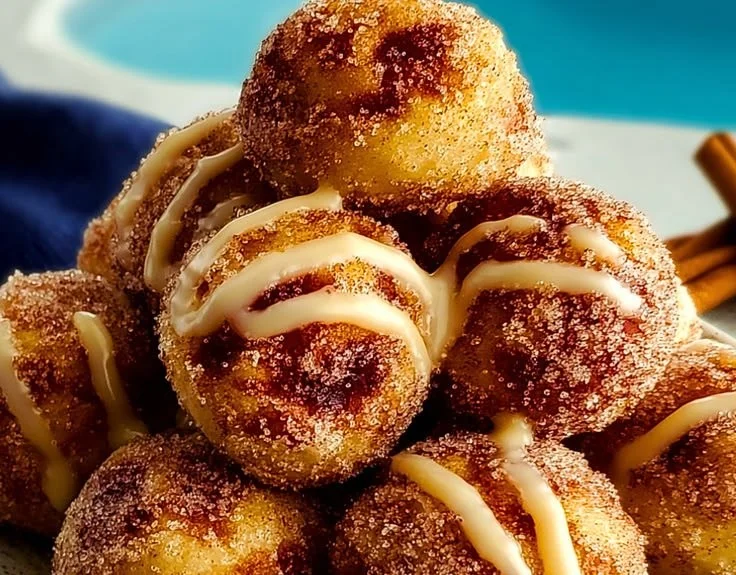 Delicious homemade Cinnamon Sugar Biscuit Bites on a white plate