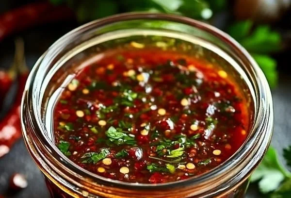 Jar of Dragon Sauce highlighting vibrant ingredients and unique flavor profile.
