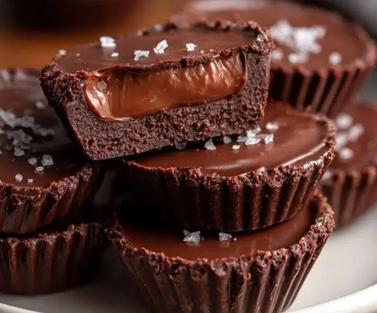 Mini milk chocolate ganache cups ready to enjoy, made in 30 minutes.