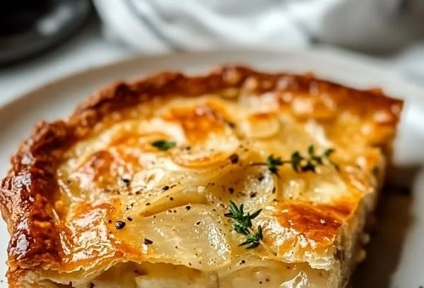 Gordon Ramsay cheese onion pie recipe with golden crust and savory filling