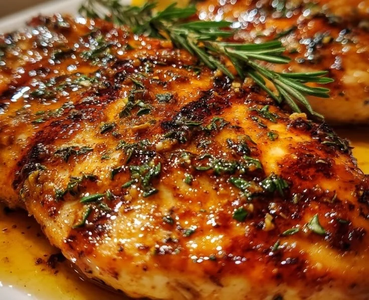 Grilled honey mustard chicken recipe with vibrant mustard glaze on chicken