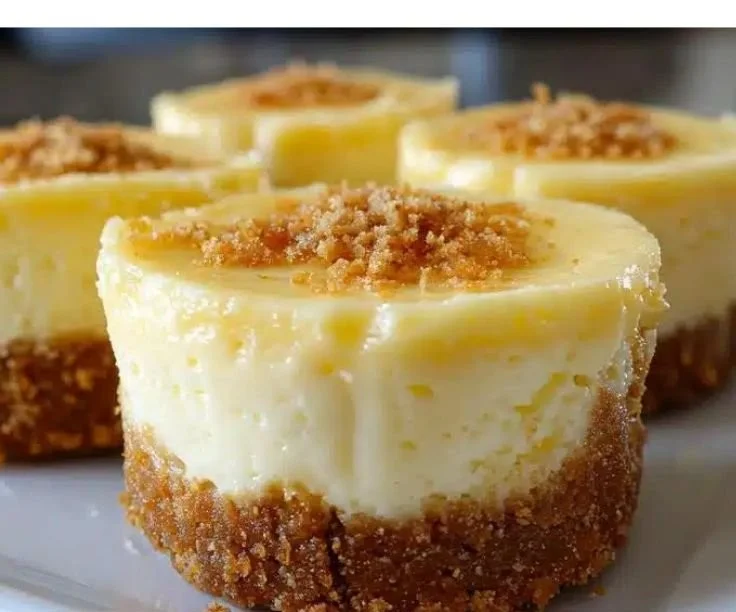 Irresistible mini classic cheesecake bites on a plate