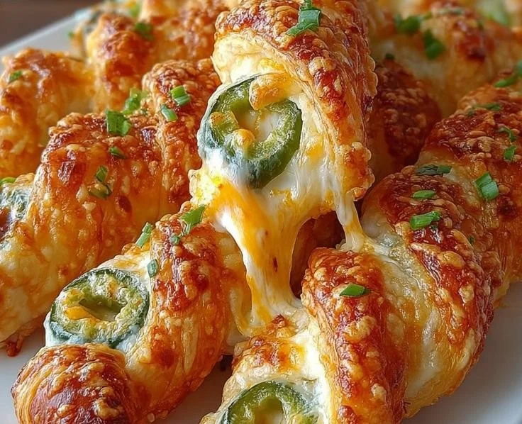 Jalapeño popper twists with cheese and spices, perfect for snacking.