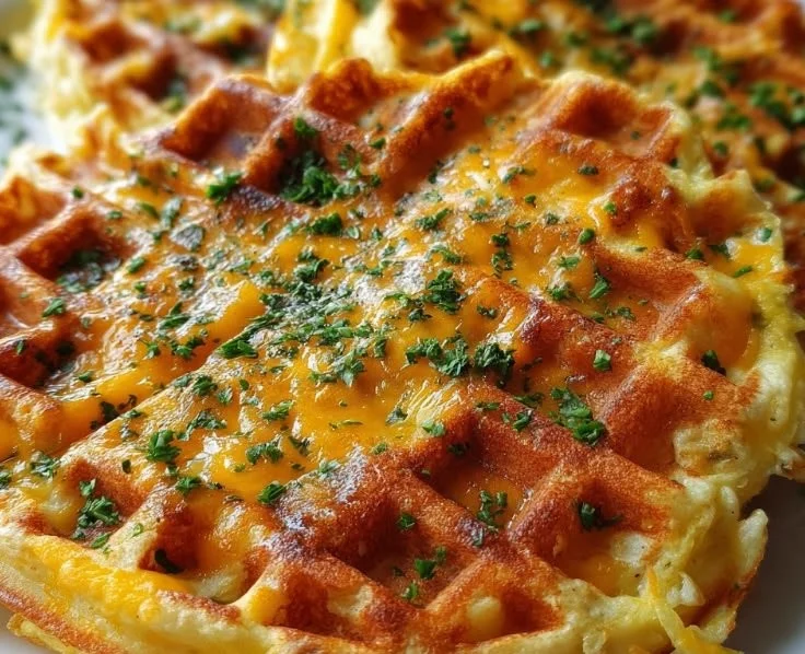 Delicious low-carb egg waffle served with toppings