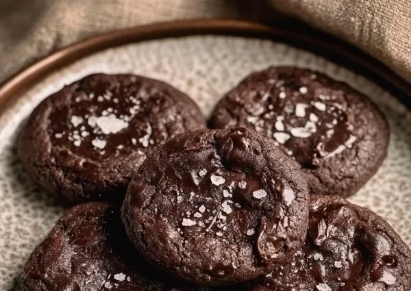 Tiny, salty chocolaty cookies ready to be enjoyed as a tasty treat