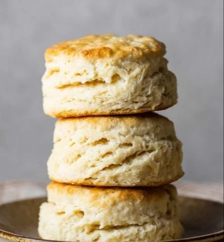 Tall and fluffy gluten-free biscuits ready to be served.