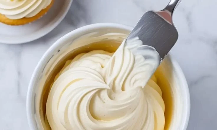 Delicious American buttercream frosting on a beautifully decorated cake