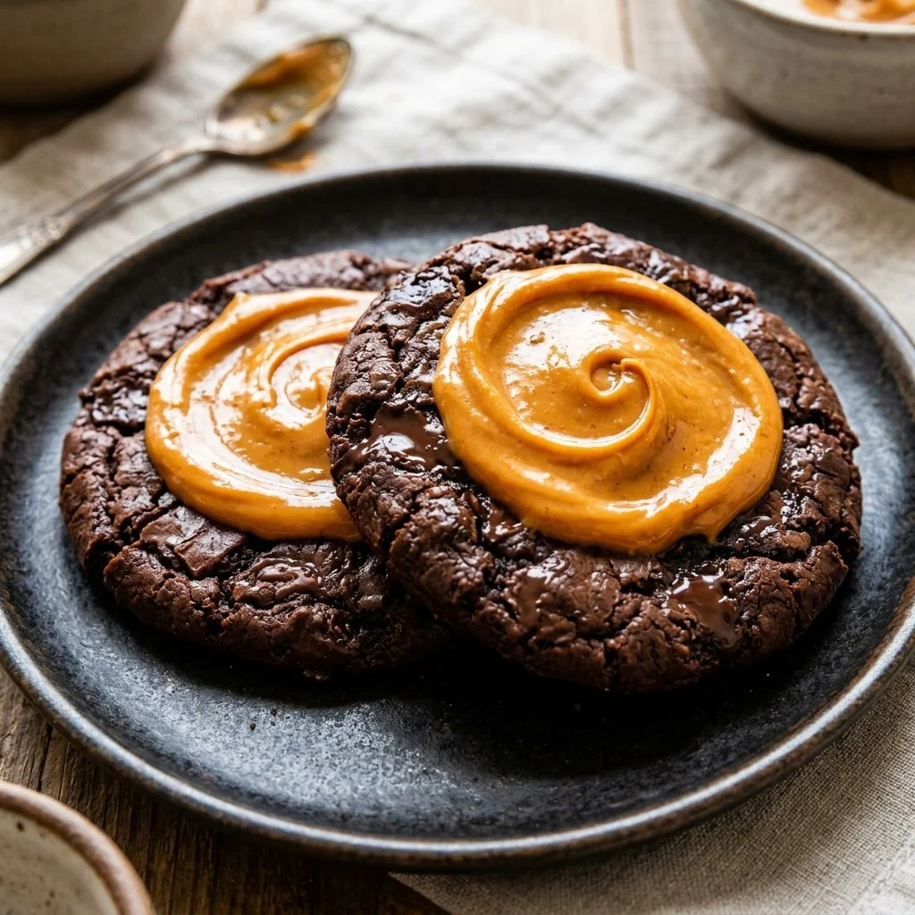 Delicious Buckeye Brownie Cookies with chocolate and peanut butter