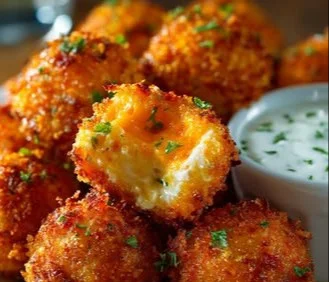 Crispy Buffalo Chicken Dip Balls served on a platter for game day.