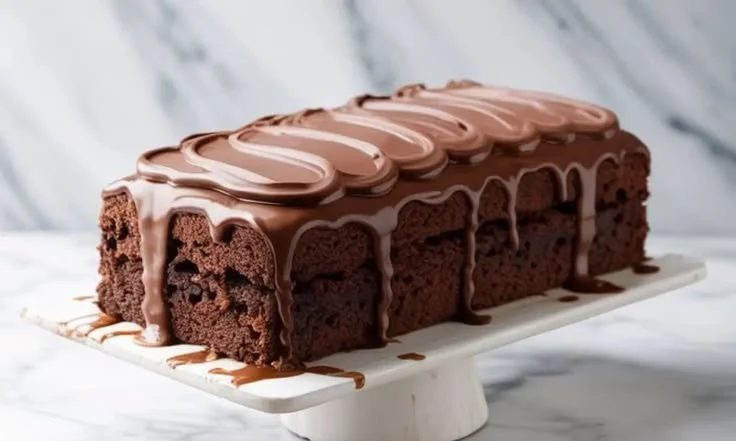 Delicious Chocolate Tres Leches Cake topped with chocolate shavings