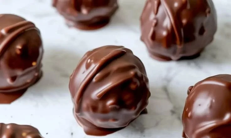 Delicious dark chocolate quinoa bites stacked on a plate