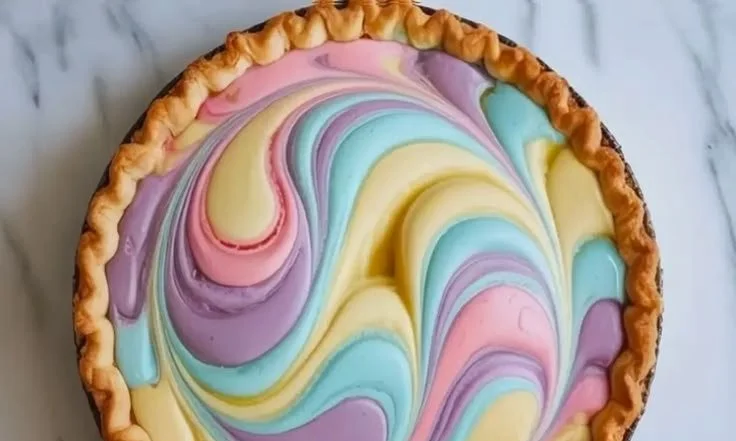Easter Swirl Pie with colorful swirls, perfect for festive celebrations