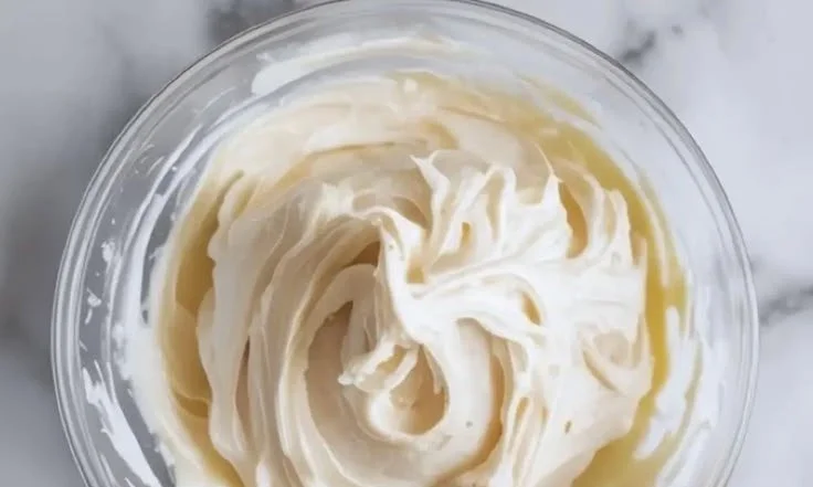 Creamy coconut filling in a dessert recipe