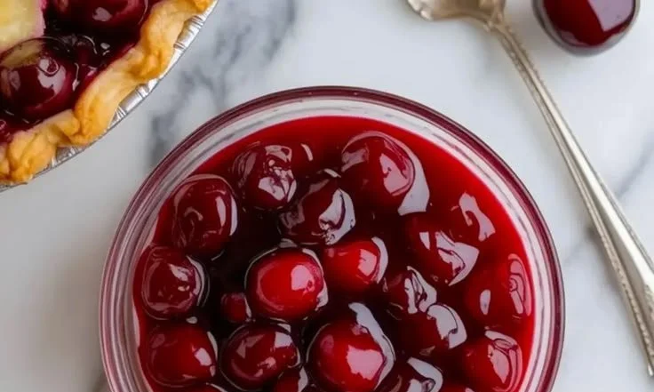 Delicious homemade cherry pie filling made from fresh cherries
