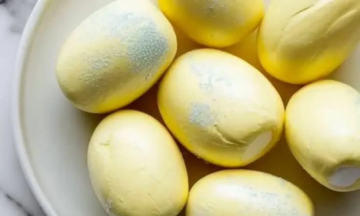Homemade marshmallow Easter eggs decorated for Easter celebrations.