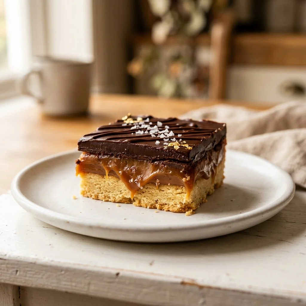 Delicious Millionaire's Shortbread with layers of chocolate and caramel