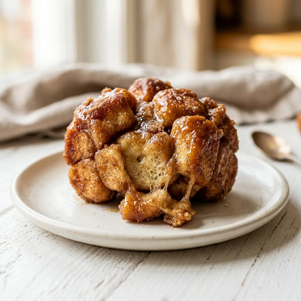 Freshly baked Monkey Bread with gooey caramel and cinnamon sugar