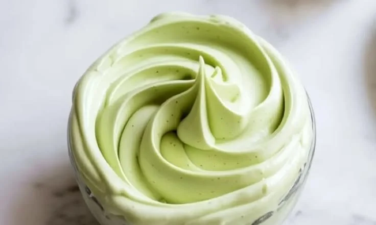 Delicious Pistachio Mascarpone Frosting on a cake