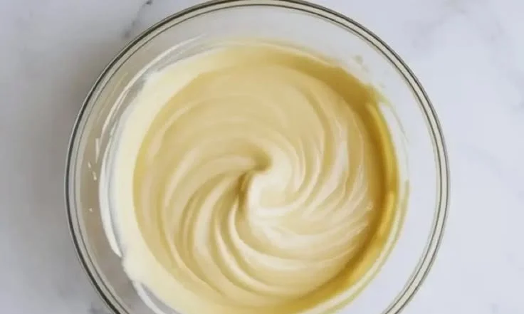 Delicious white chocolate ganache filling ready for dessert