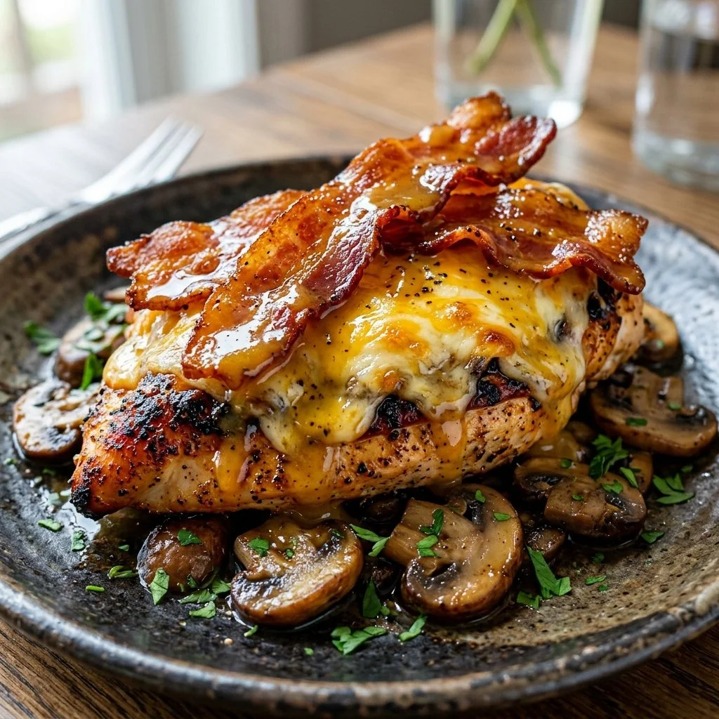 Delicious Alice Springs Chicken dish with grilled chicken, cheese, and honey mustard sauce.