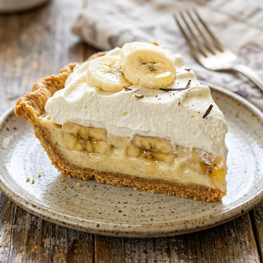 Homemade Banana Cream Pie with creamy filling and fresh bananas