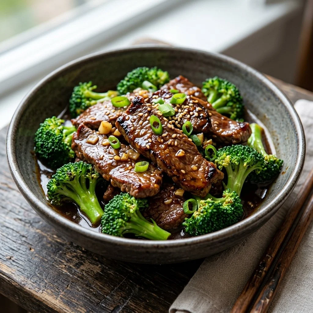 Beef and Broccoli stir-fry with tender beef and fresh broccoli florets