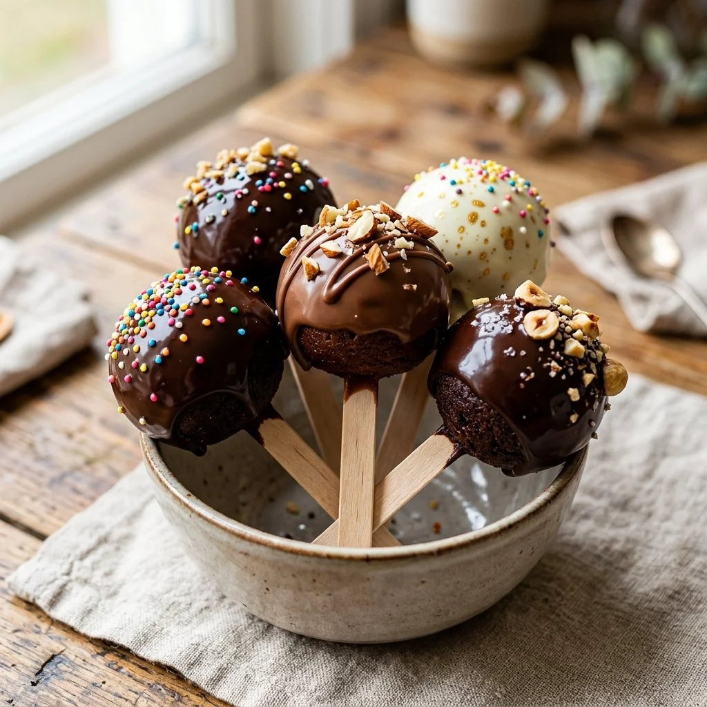 Colorful and festive Cake Pops displayed on a cake stand