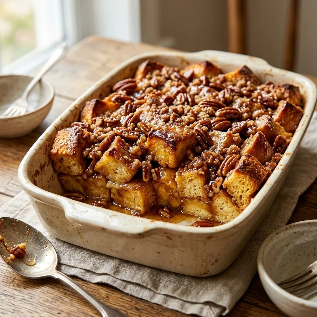 Deliciously baked French Toast Casserole, perfect for a breakfast treat.