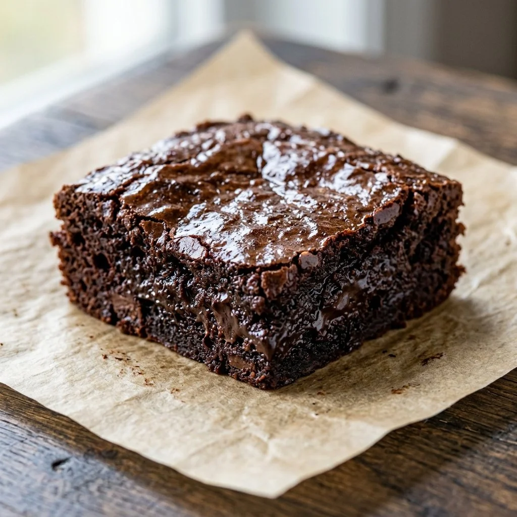 Delicious homemade fudge brownies with a rich chocolate texture