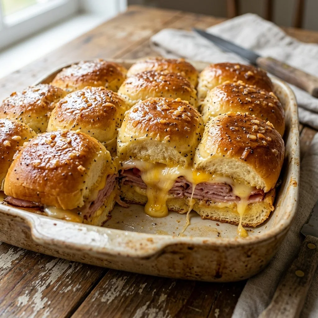 Ham and cheese breakfast sliders perfect for a quick meal or brunch