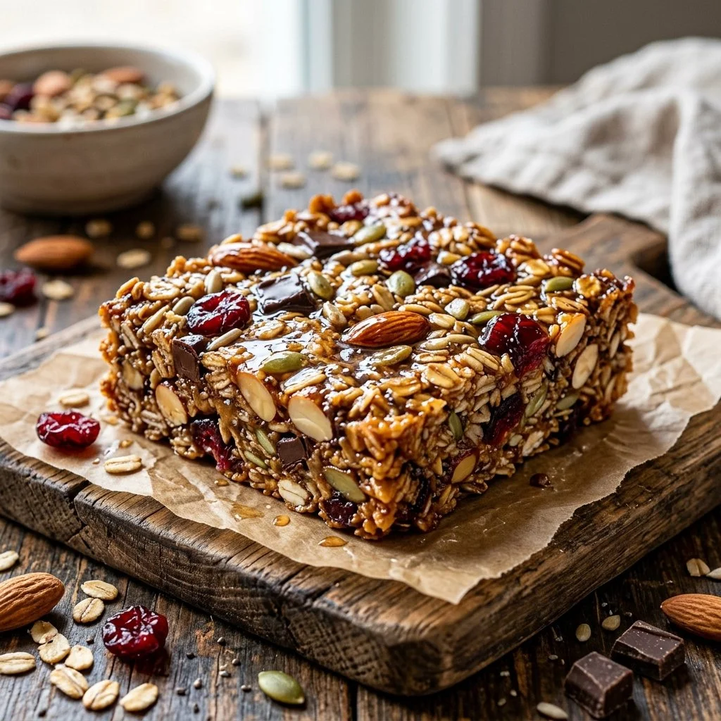 Delicious homemade granola bars made with oats, nuts, and natural sweeteners