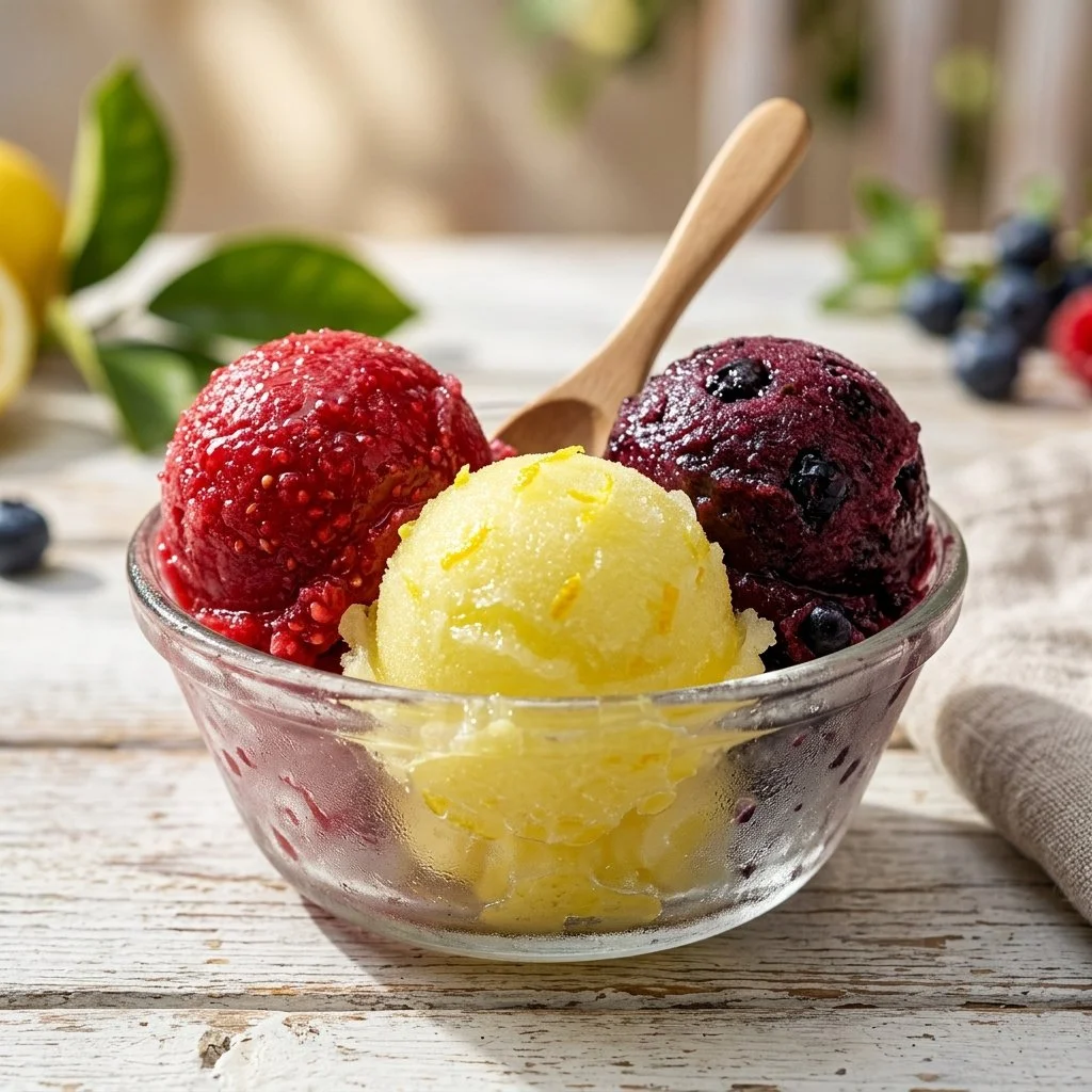 Delicious colorful Italian Ice in cups, perfect summer treat.
