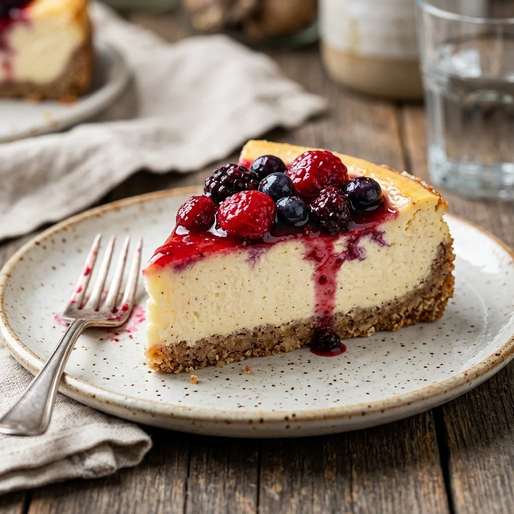 Delicious Keto Cheesecake slice with low-carb ingredients