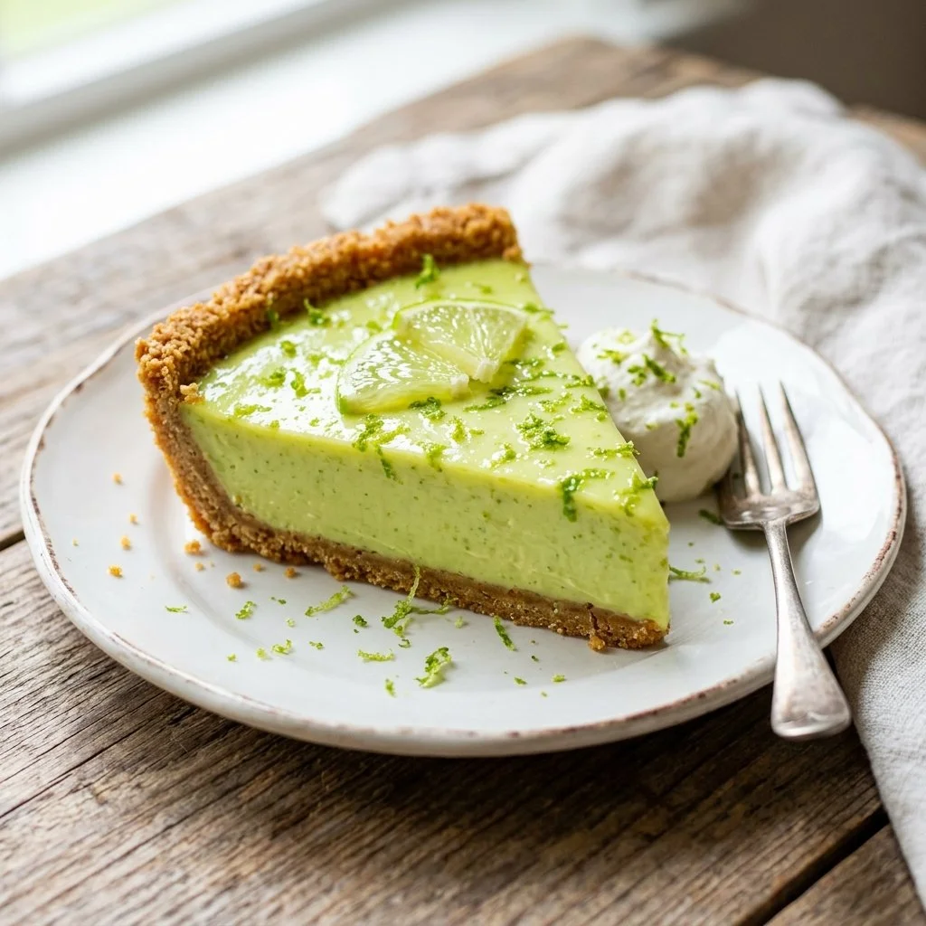 Delicious homemade Key Lime Pie with a graham cracker crust and bright lime filling.