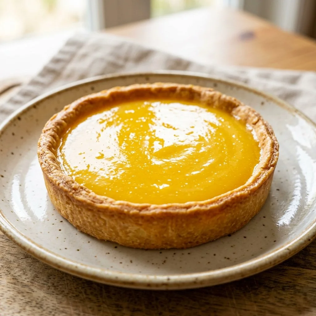 Delicious lemon curd tart with a golden crust and smooth lemon filling.