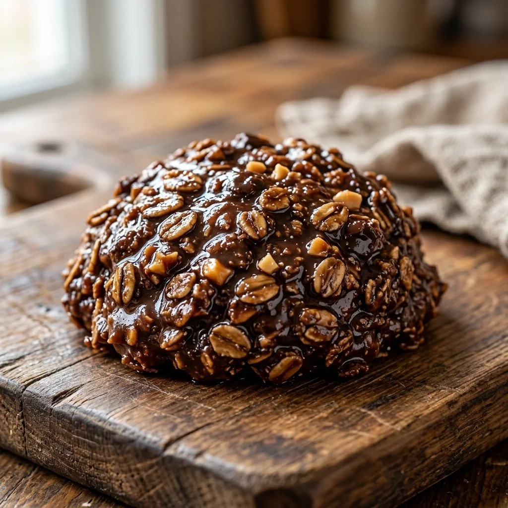 Delicious homemade no bake cookies on a plate ready to enjoy