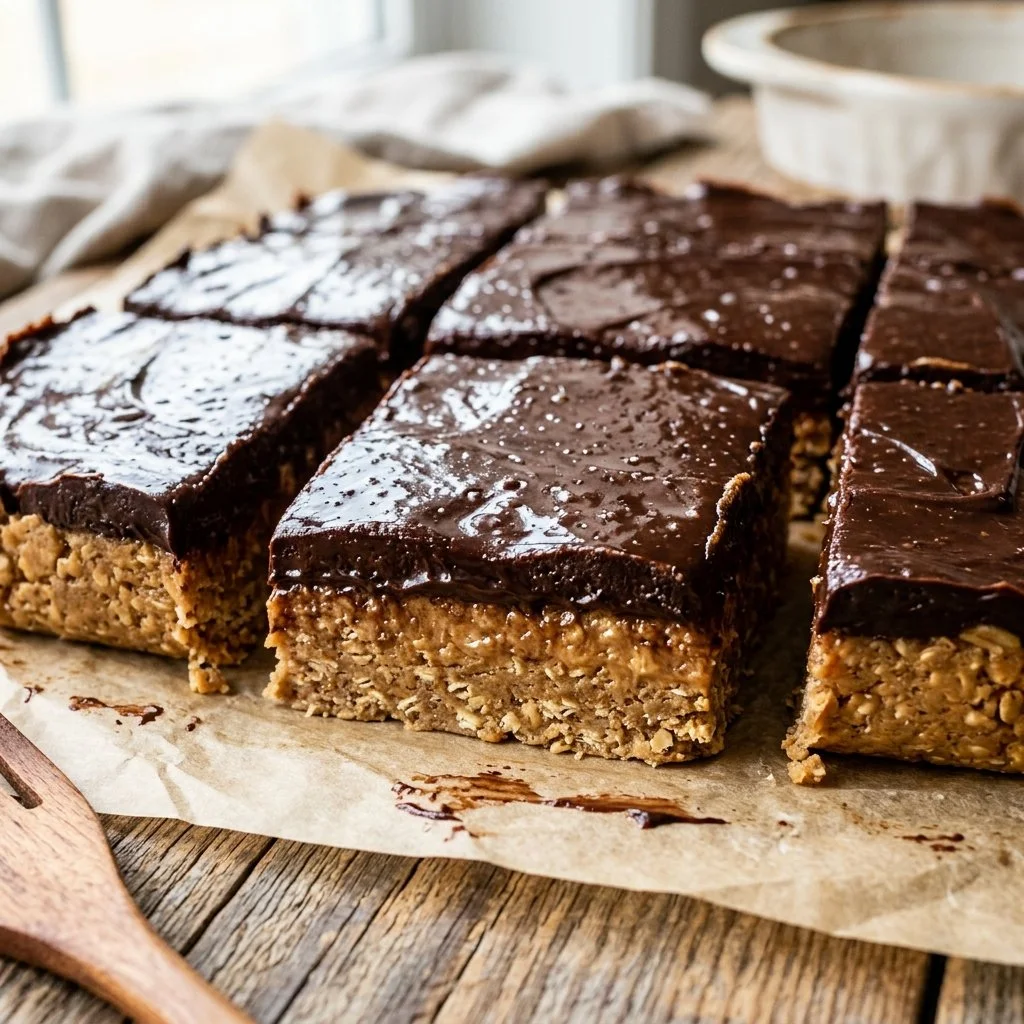 Delicious no-bake peanut butter bars ready to enjoy as a sweet treat