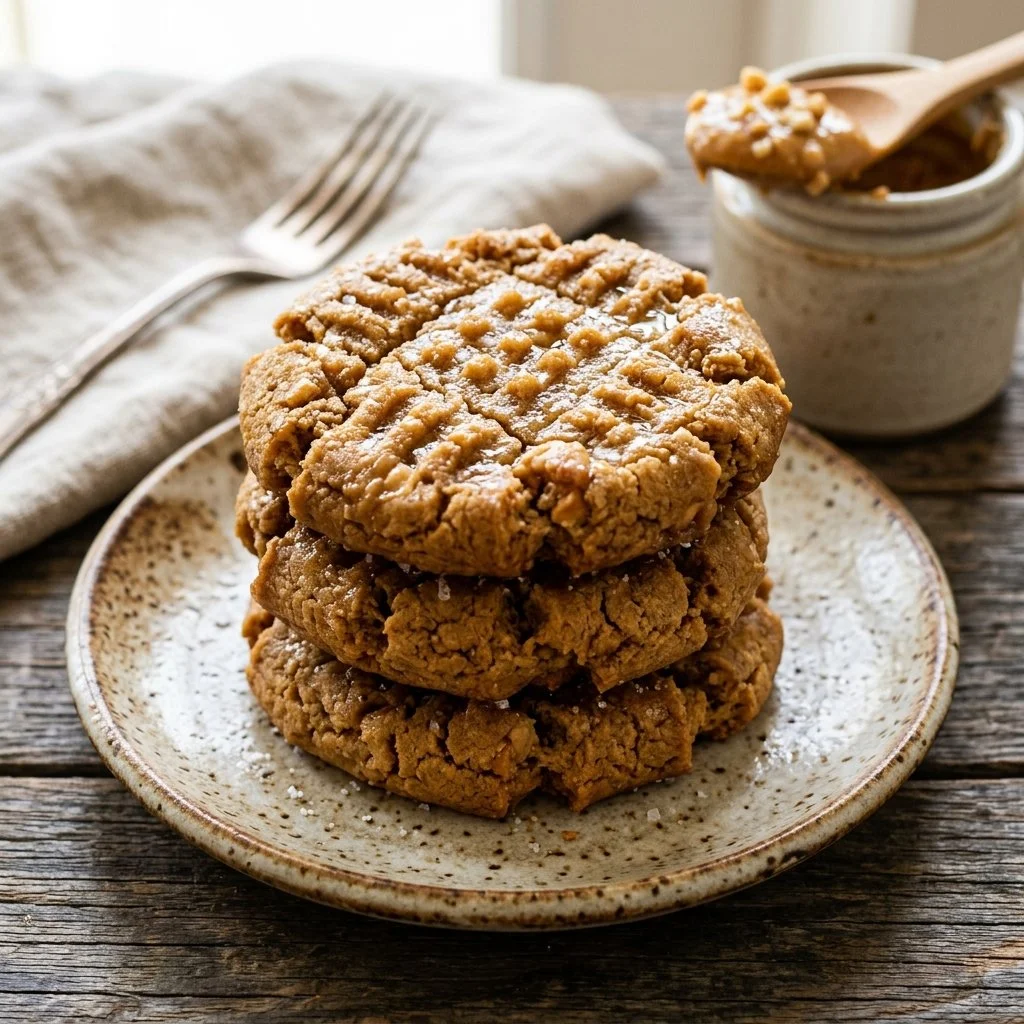 Delicious homemade peanut butter cookies on a plate