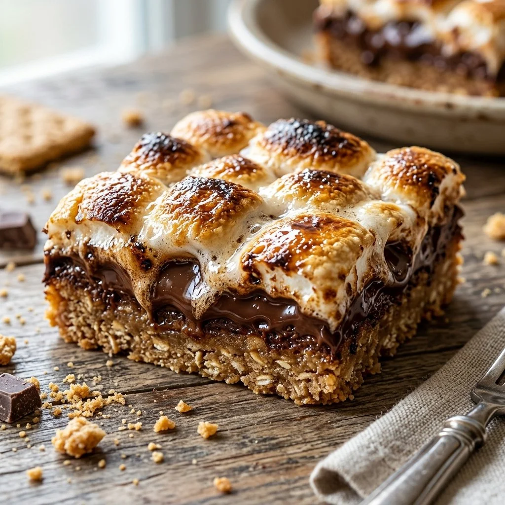 Delicious homemade S'mores Bars with chocolate, marshmallows, and graham crackers