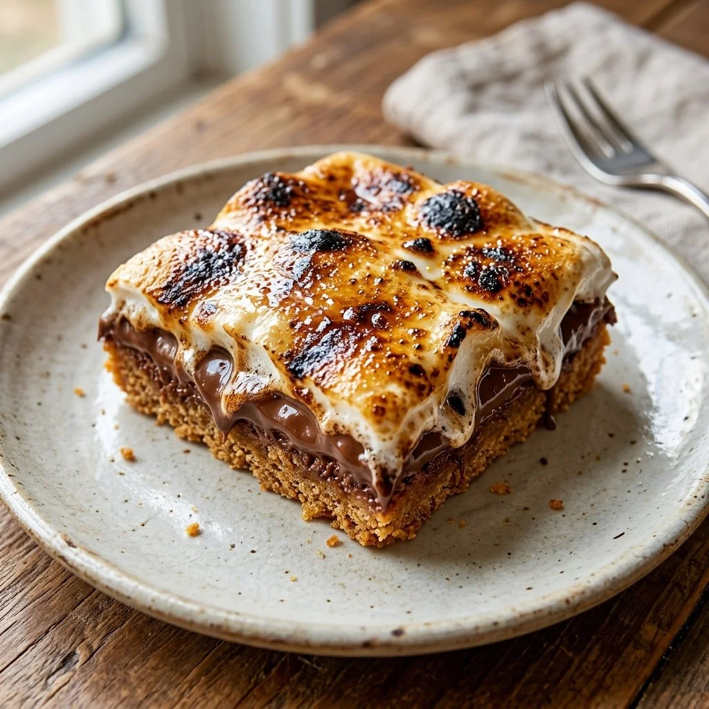 Delicious S'mores Bars with layers of graham crackers, chocolate, and marshmallows