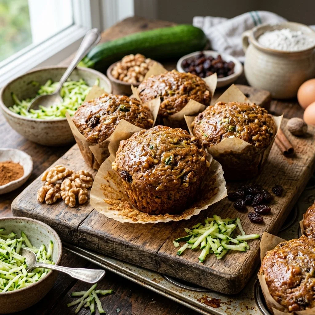 Delicious homemade zucchini muffins baked to perfection